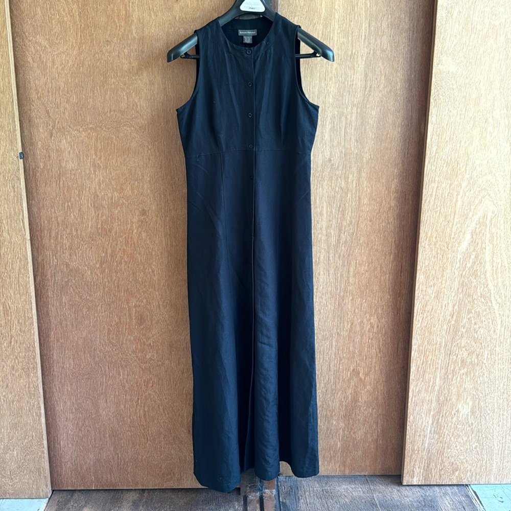Vintage Banana Republic Black Linen floor length dress